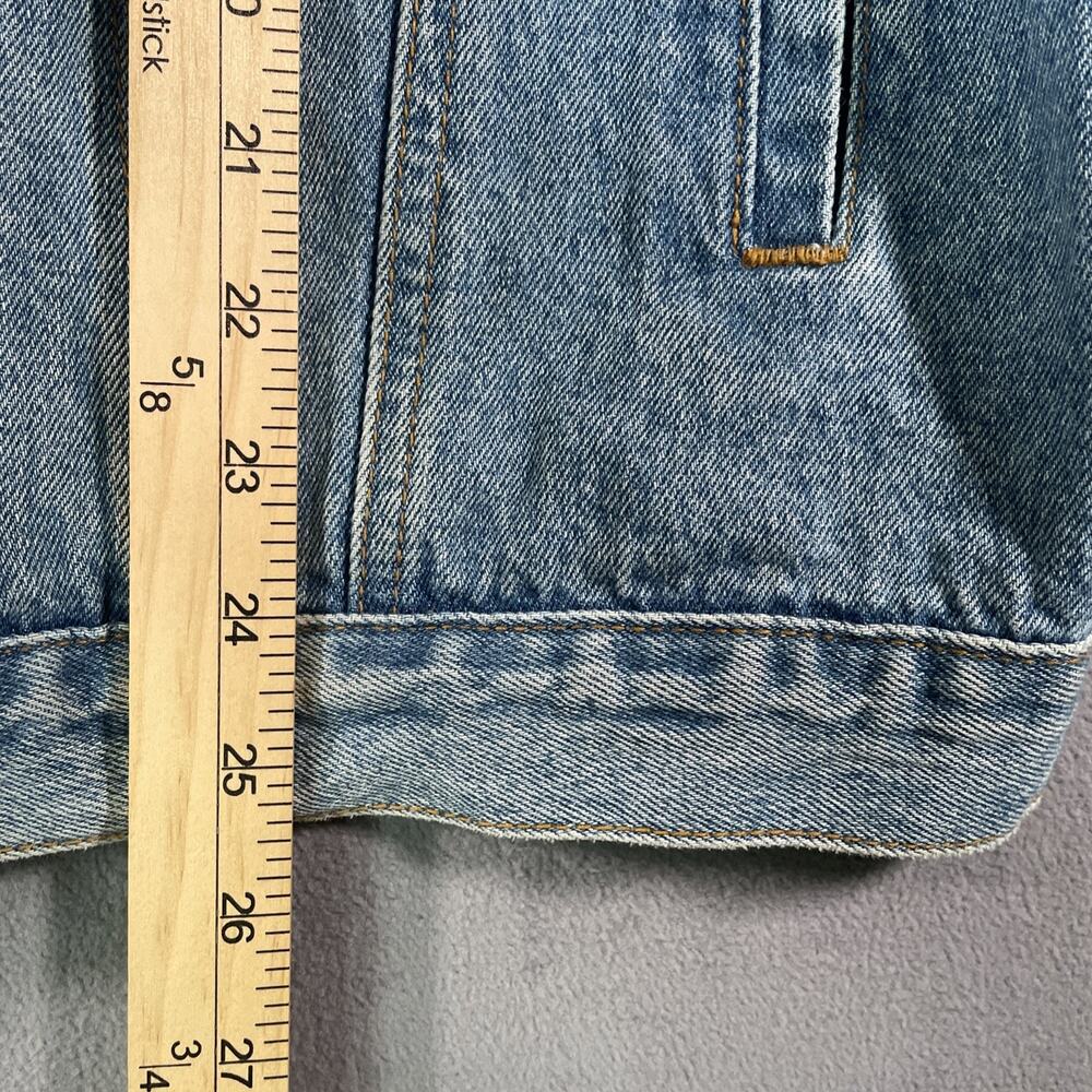 Vintage Winnie The Pooh Denim Jacket Men L Blue Jean Biker Trucker Retro Disney - Picture 3 of 12